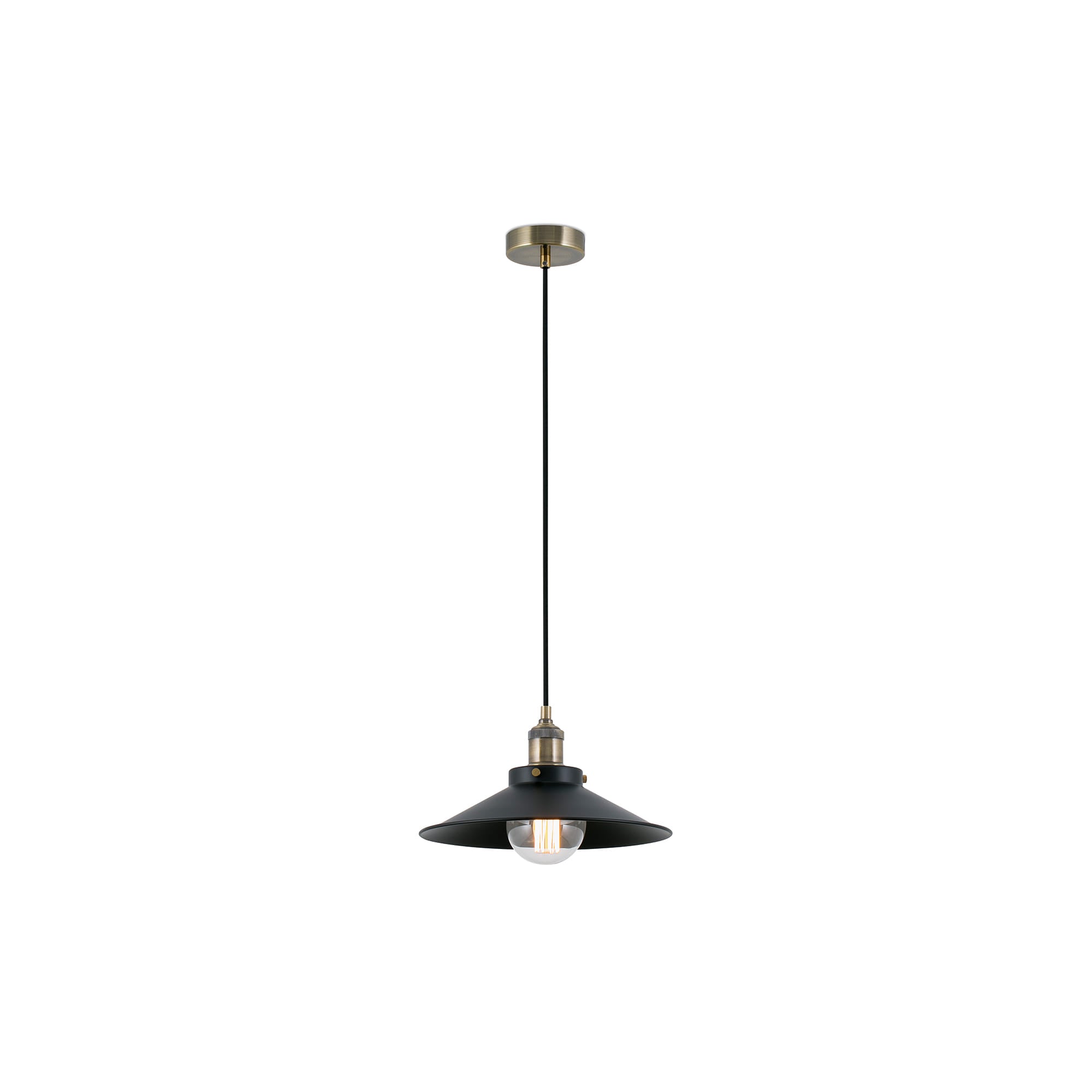 Lámpara colgante MARLIN en negro mate de FARO, modelo 64133 de la colección 1718, luminaria de suspensión moderna en acero para iluminación interior del hogar