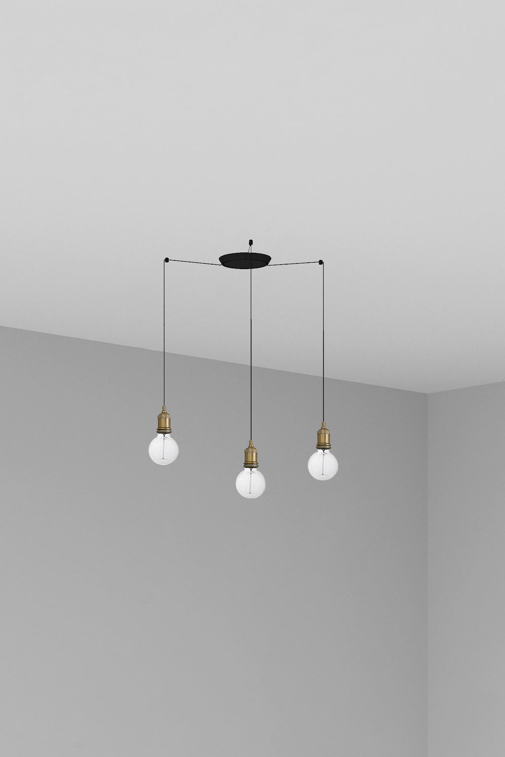 Lámpara colgante ART 3L en oro viejo de FARO modelo 64137-3L, iluminación moderna de acero para interior, luminaria de suspensión decorativa LED compatible para hogar