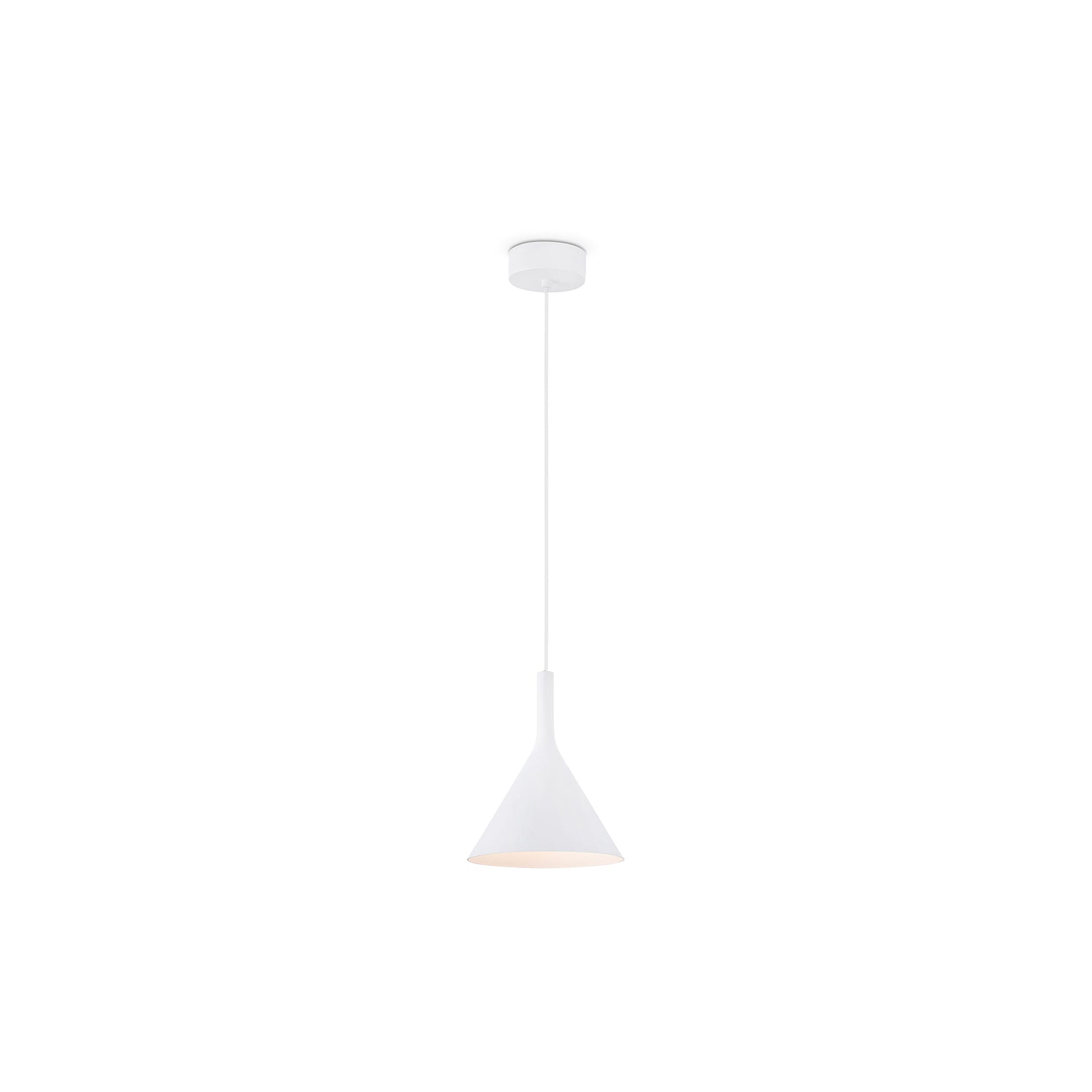 Lámpara colgante PAM 165 blanca de FARO modelo 64159, diseño contemporáneo en acero y PMMA con iluminación LED ambiental para salón interior