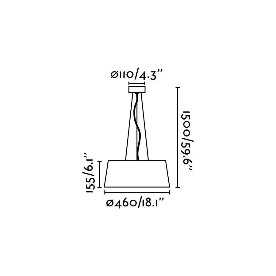 Medidas y dimensiones de la Lámpara Colgante AINA en blanco de FARO, modelo 64174, luminaria de suspensión LED de la Colección 6424 para iluminación interior de comedor en hogar moderno y eficiente energéticamente