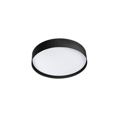 Plafon LED VUK negra de FARO, modelo 64188N, colección 6425, luminaria de superficie en acero y PMMA, IP44 para baño e iluminación interior del hogar