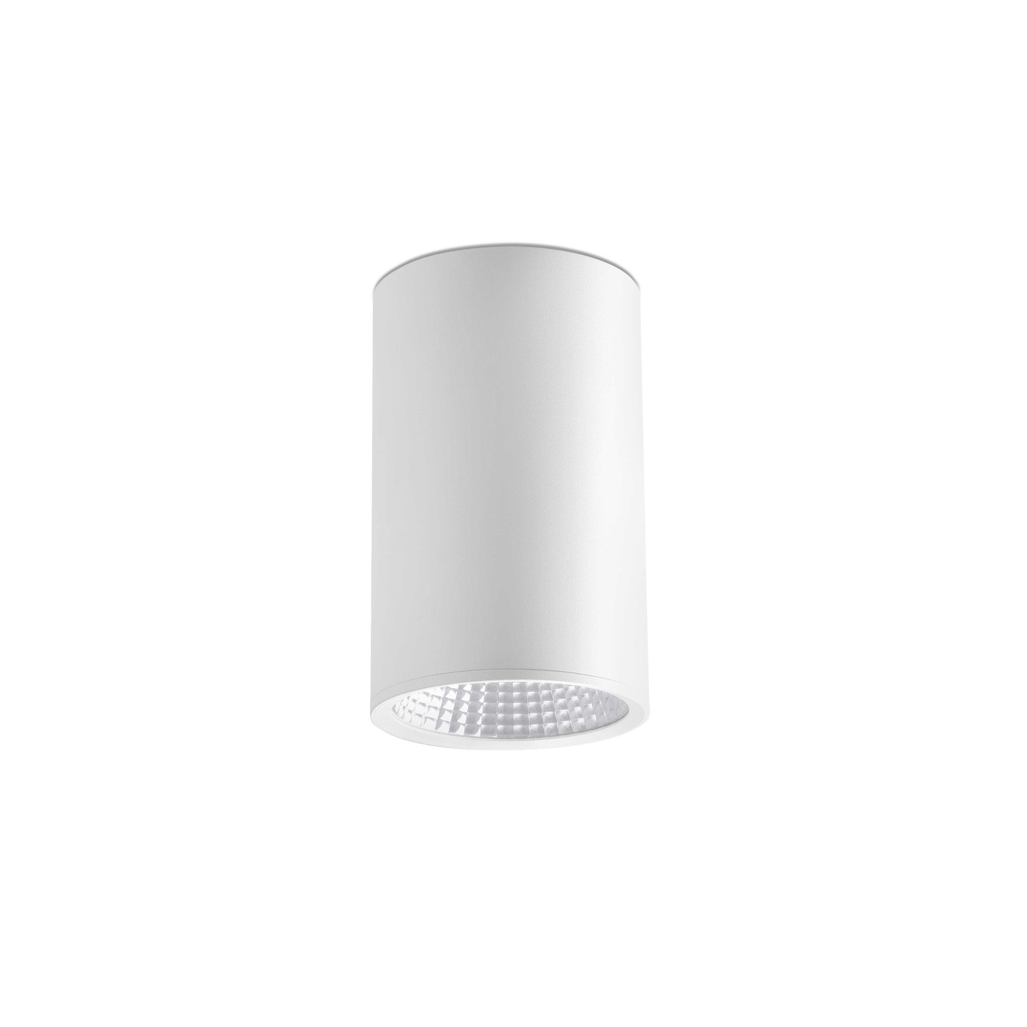 Plafon LED REL 100 Blanco FARO modelo 64200, luminaria de superficie serie 6418 en aluminio y cristal blanco mate para iluminación interior hogar, 25W