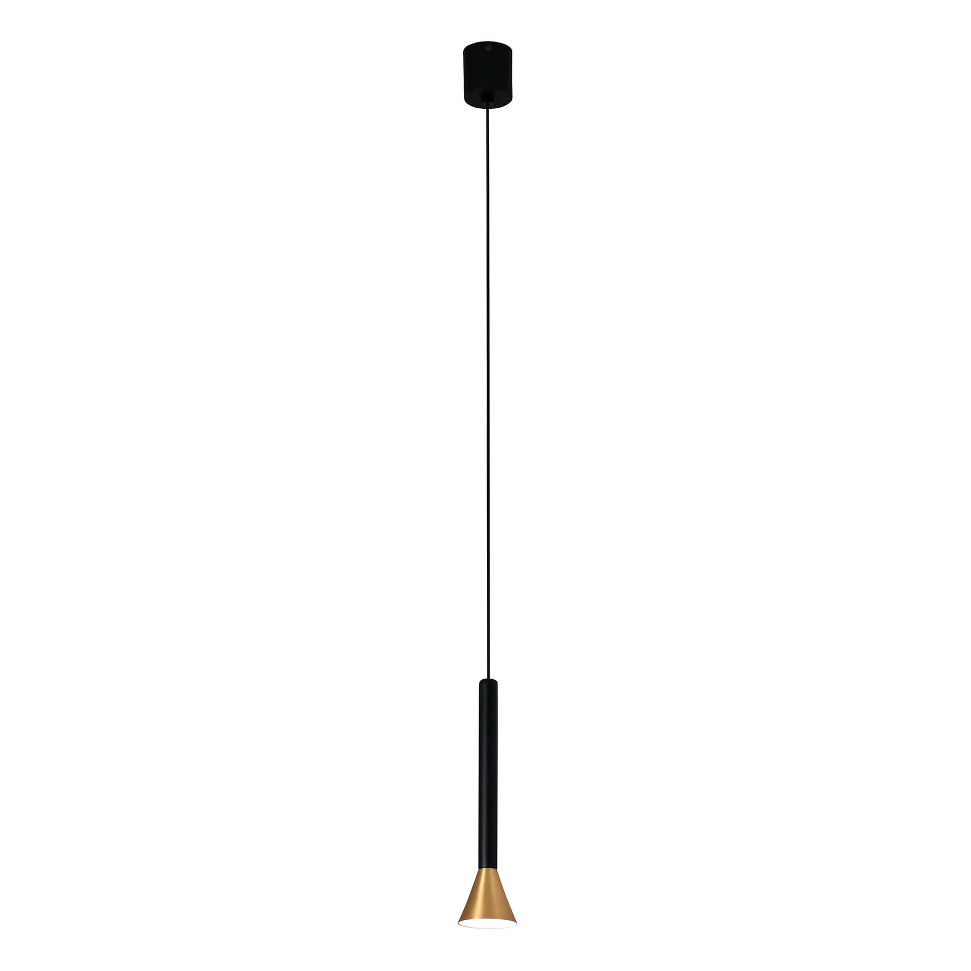 Luminaria colgante DANKA en oro satinado de FARO modelo 64223, diseño contemporáneo LED para iluminación interior residencial en techos, ambiente elegante