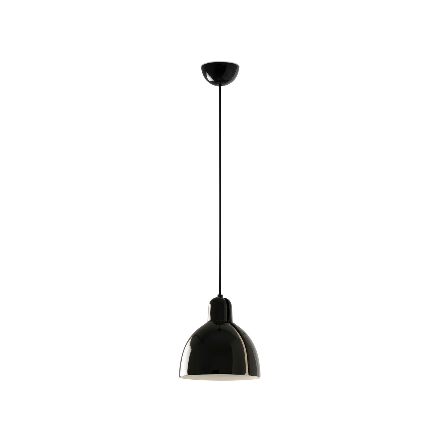 Luminaria colgante VENICE 200 negra de FARO, modelo 64255-125, diseño minimalista artesanal en cerámica y acero para iluminación interior del hogar.