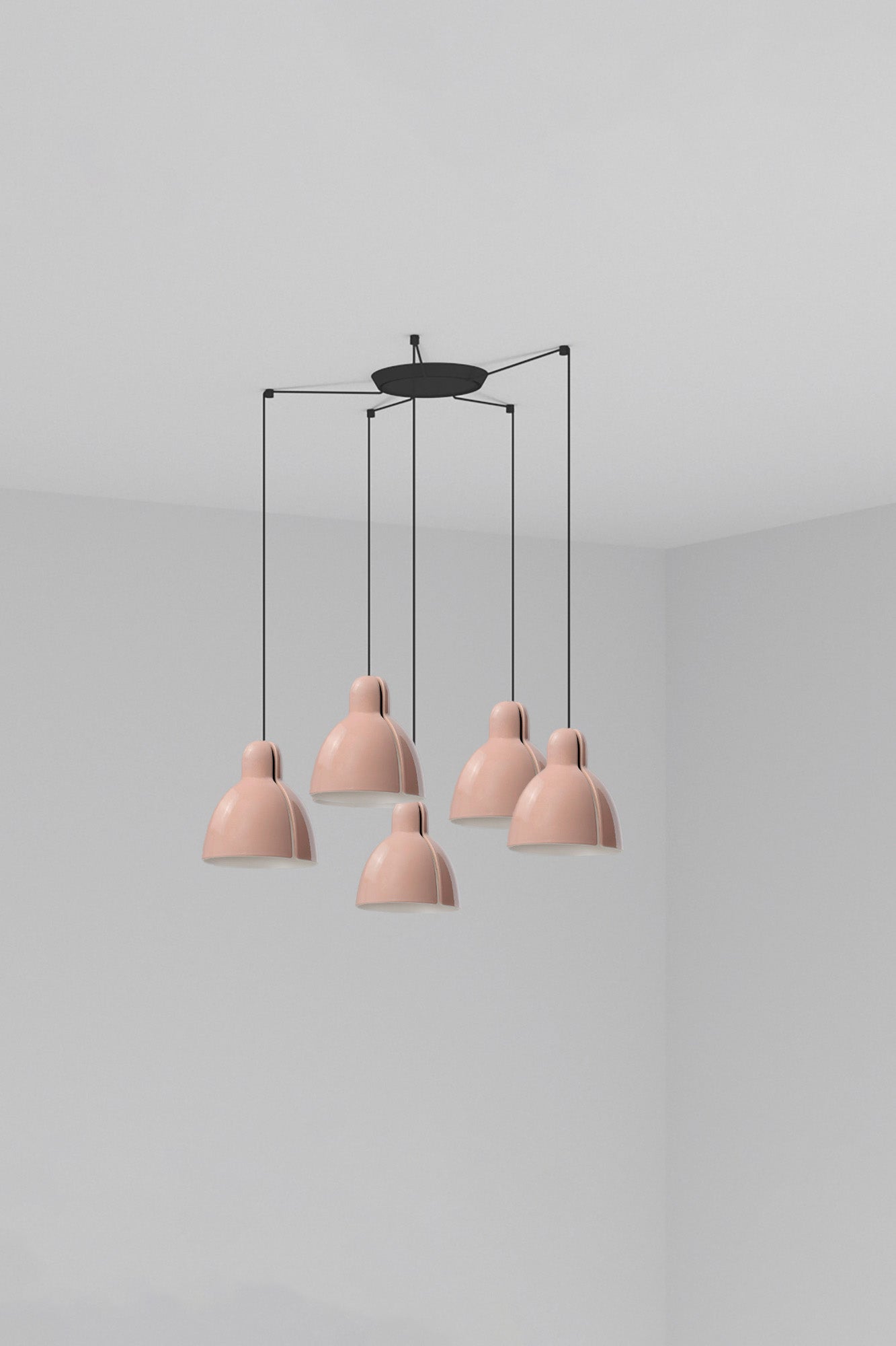 Luminaria colgante Venice 200 5L rosa brillo Faro, cerámica artesanal 5 luces para iluminación interior hogar suspension