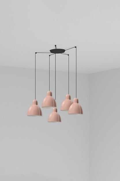 Luminaria colgante Venice 200 5L rosa brillo Faro, cerámica artesanal 5 luces para iluminación interior hogar suspension