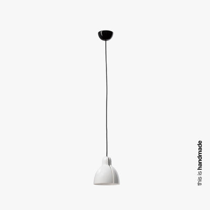 Luminaria colgante Venice blanca de cerámica minimalista, modelo FARO 64255, suspensión artesanal para interior con bombilla E27 LED ideal para hogar