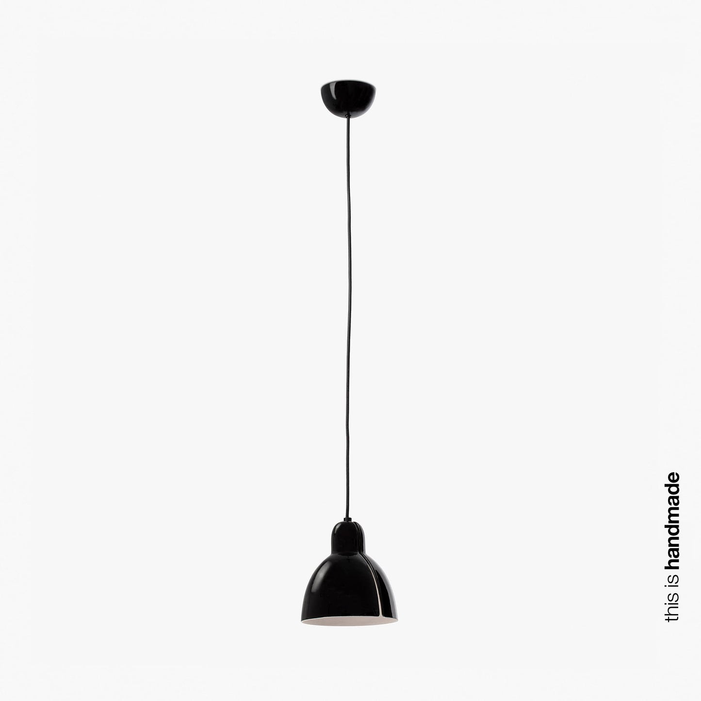 Lámpara colgante Venice negra de FARO modelo 64256, luminaria minimalista de suspensión interior en cerámica y acero artesanal.