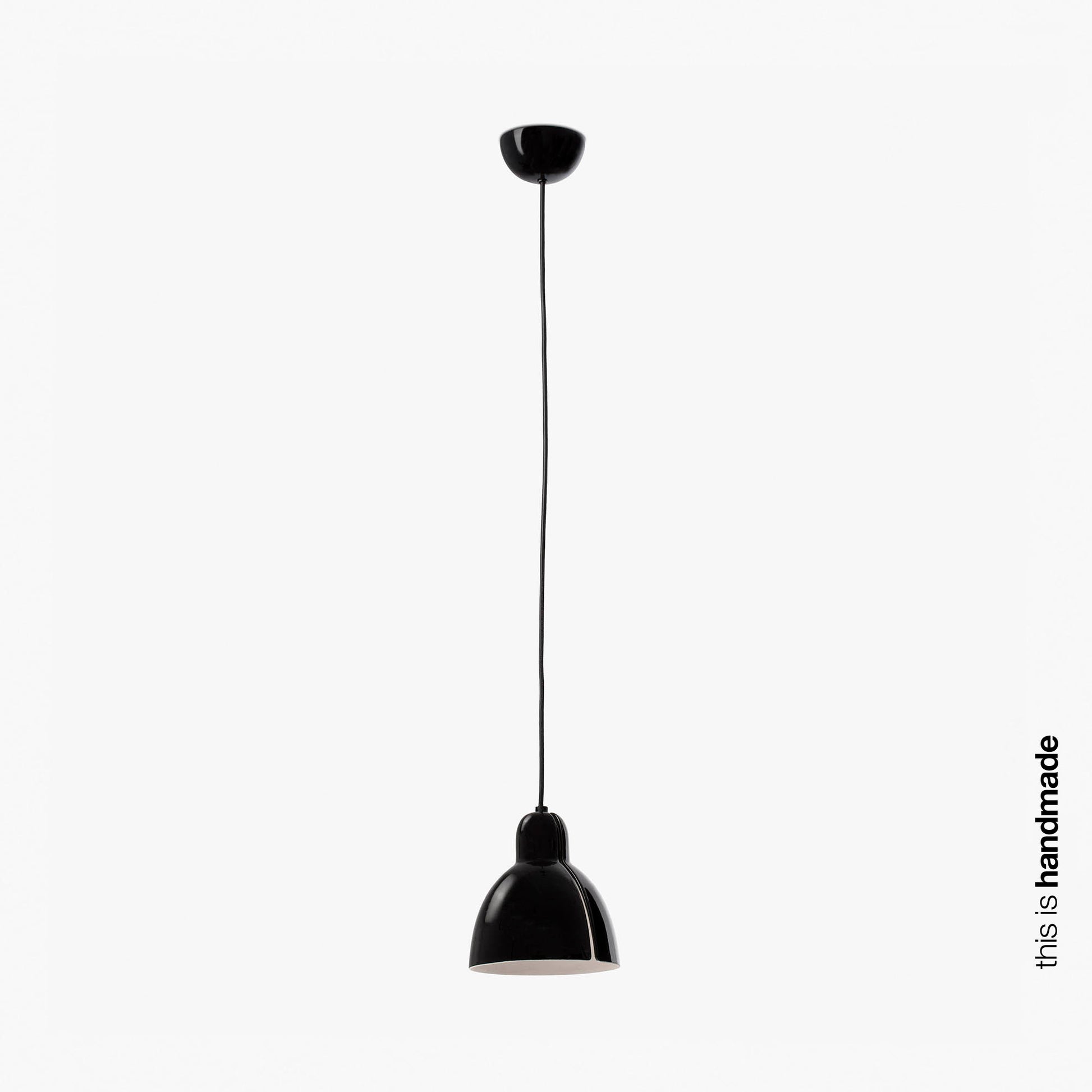 Lámpara colgante Venice negra de FARO modelo 64256, luminaria minimalista de suspensión interior en cerámica y acero artesanal.