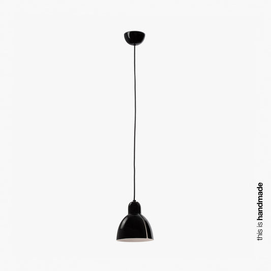 Lámpara colgante Venice negra de FARO modelo 64256, luminaria minimalista de suspensión interior en cerámica y acero artesanal.