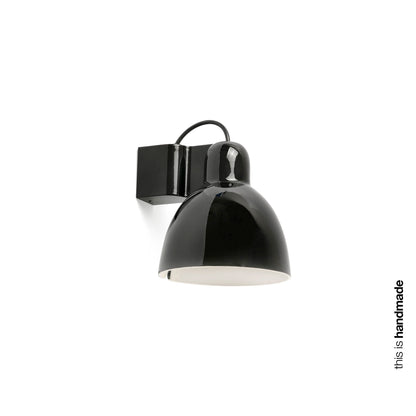 Aplique de pared Venice negro de Faro modelo 64271, luminaria interior en cerámica y aluminio con diseño artesanal para iluminación del hogar