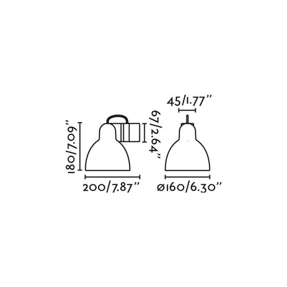 Medidas del aplique de pared VENICE Rosa FARO 64272, luminaria de superficie en cerámica para interior, diseño Adolfo Abejón artesanal de Barcelona