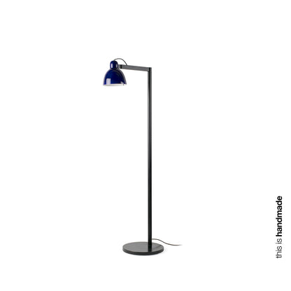 Lámpara de pie VENICE en azul cobalto de FARO, diseño atemporal de cerámica por Adolfo Abejón para iluminación salón interior, modelo 64275-115-US