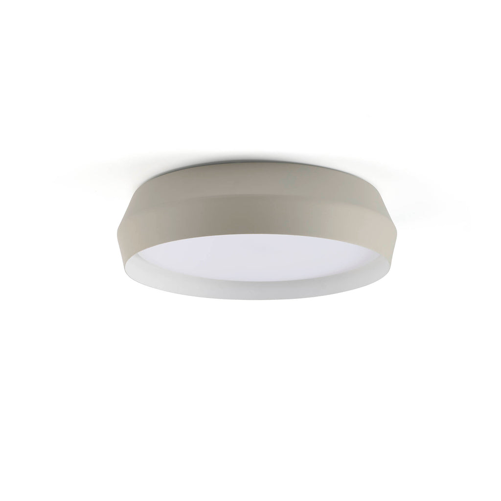 Aplique plafón SHOKU 350 Gris/Blanco FARO 64280-110, luminaria interior minimalista de aluminio, iluminación general para diseño arquitectónico en hogar moderno