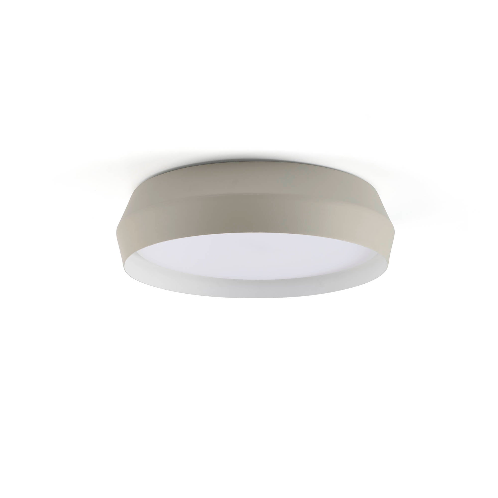Aplique plafón Shoku 350 gris blanca FARO 64280, luminaria superficie minimalista interior de aluminio y PMMA, regulable y compatible con LED