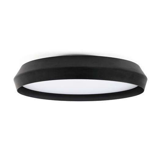 Aplique plafón SHOKU 600 negra de FARO modelo 64282, luminaria LED de aluminio minimalista para interior con regulación TRIAC