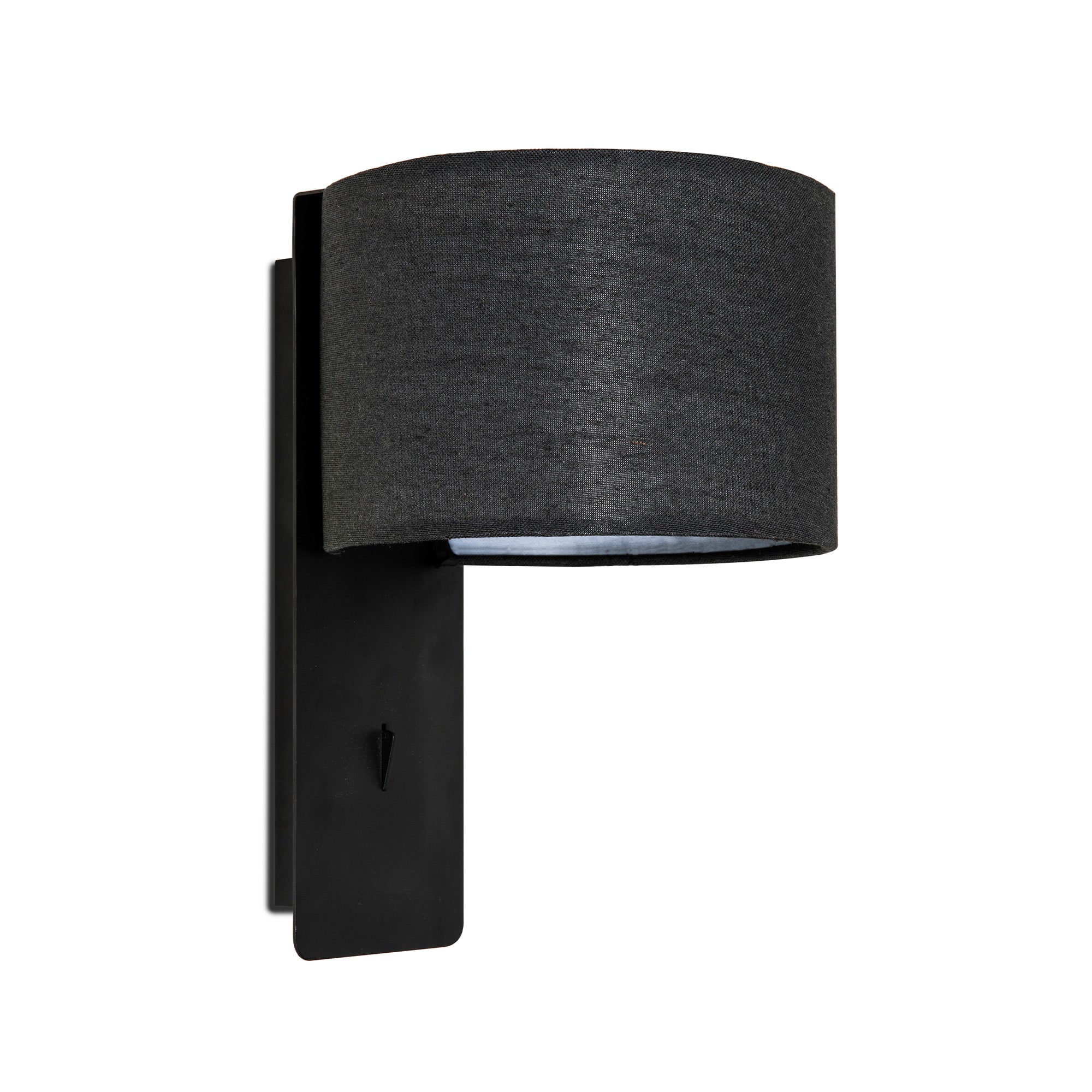 Aplique de pared FOLD negro FARO 64303, luminaria interior contemporánea en acero y textil para hogar moderno