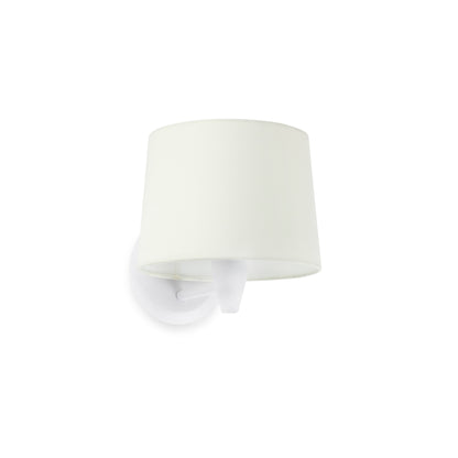 Aplique de pared CONGA blanco de FARO modelo 64306-01, luminaria superficie interior en acero y textil para iluminación hogar y hospitality