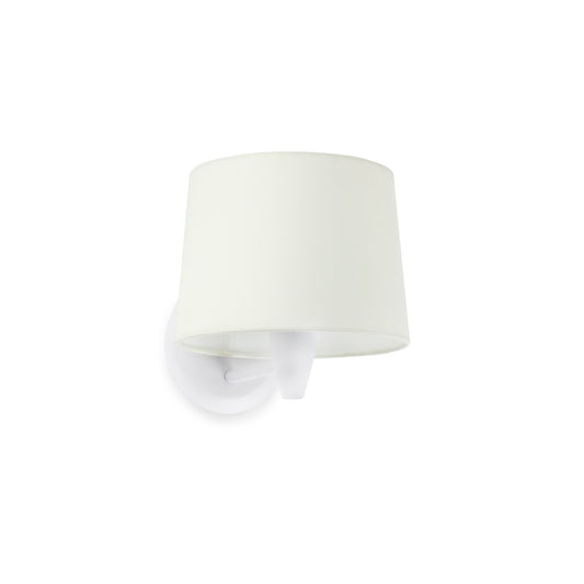 Aplique de pared CONGA blanco de FARO modelo 64306-01, luminaria superficie interior en acero y textil para iluminación hogar y hospitality