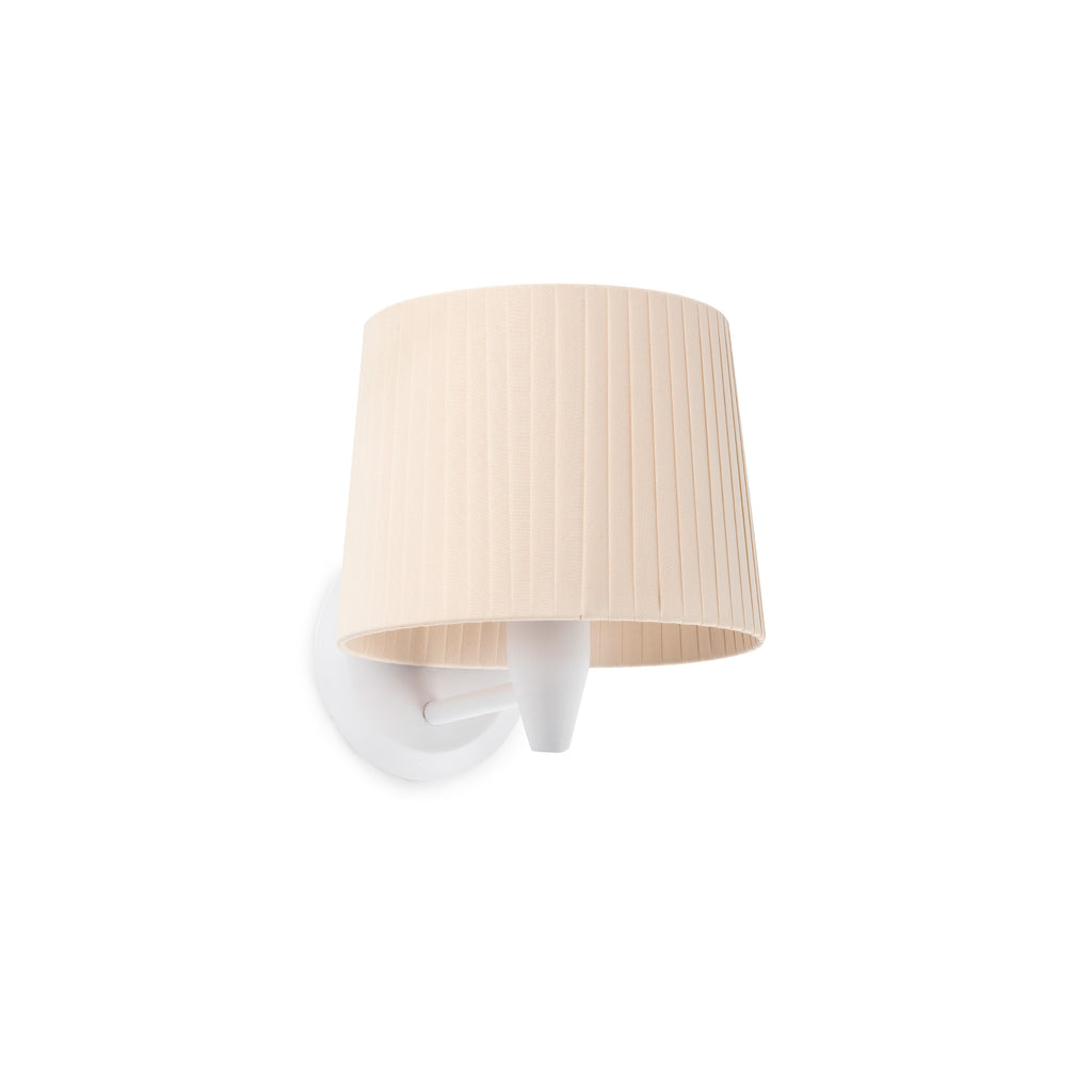 Aplique de pared Samba blanco/beige Faro 64306-35, luminaria interior superficie en acero textil, iluminación LED E27 para hogar y hospitality