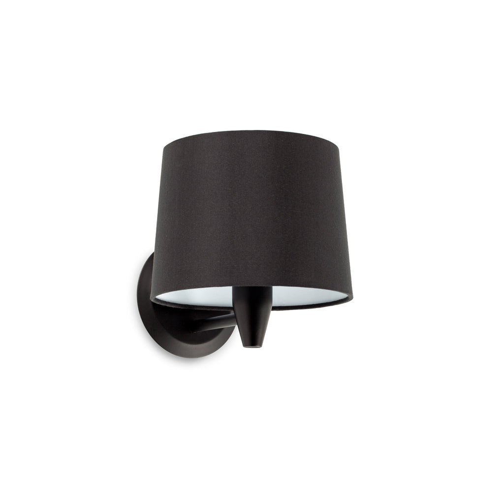 Aplique de pared CONGA negro/negro FARO 64307-03, luminaria interior de superficie en acero y textil para iluminación hogar y hospitality