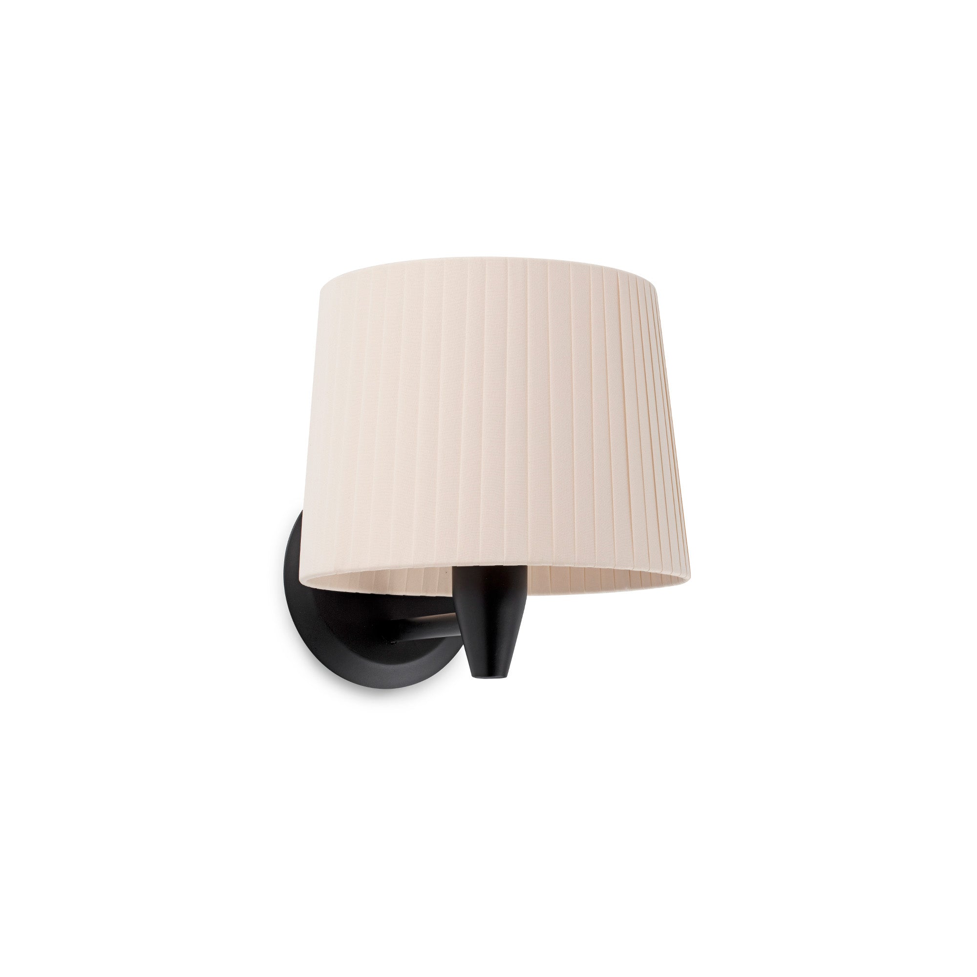 Aplique de pared SAMBA negro mate y beige FARO 64307-35, lámpara textil LED E27 para iluminación interior hospitality, diseño Faro Lab
