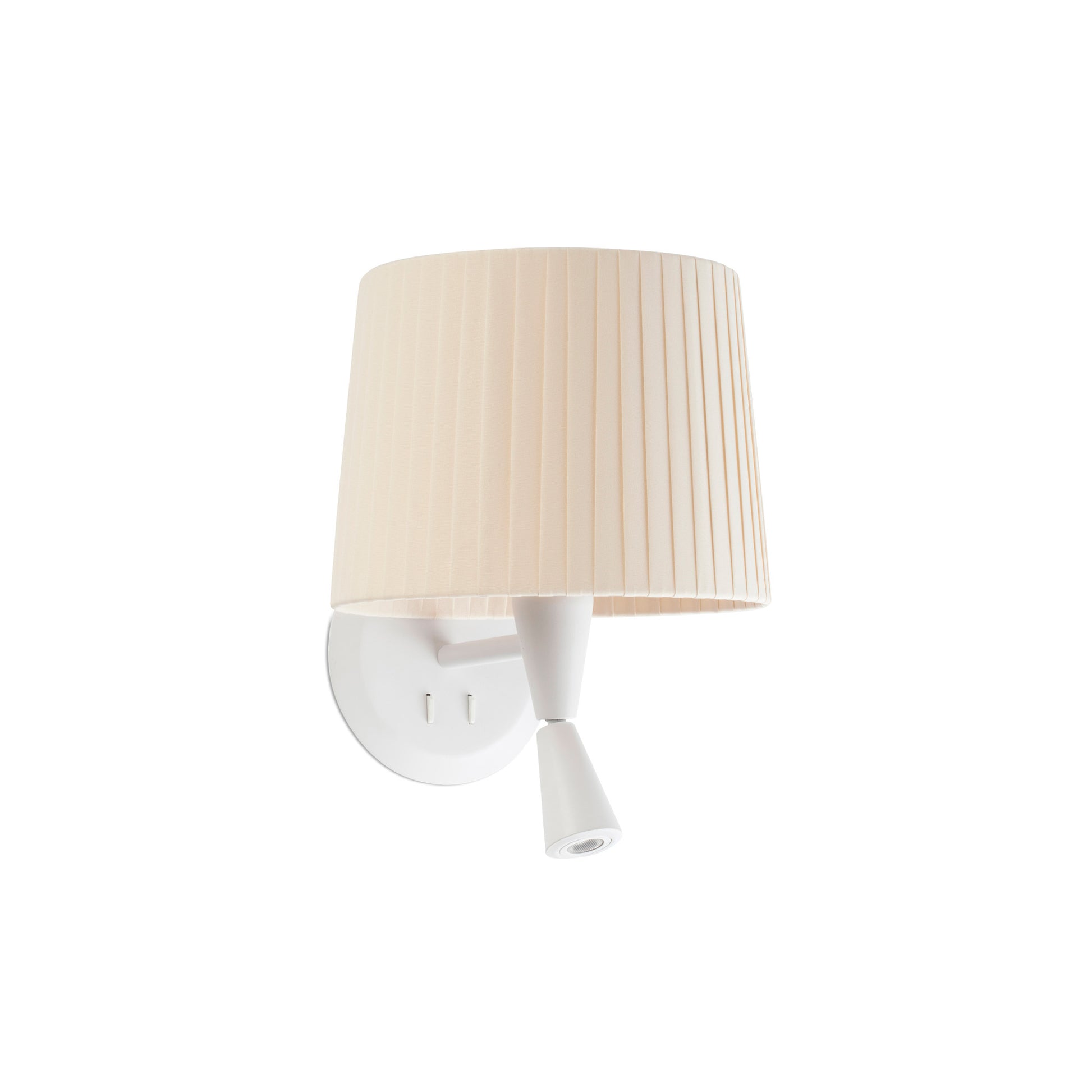 Aplique de pared SAMBA con lector integrado en blanco mate y beige de FARO, modelo 64308-35, luminaria de superficie para iluminación interior, diseño hospitality moderno