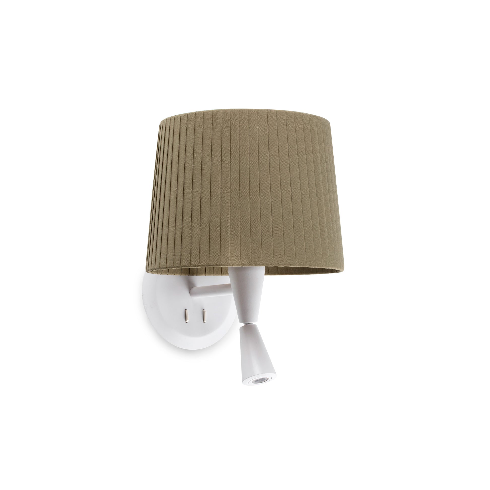 Aplique de pared Samba Lector Faro 64308-37 en blanco y verde, luminaria interior de superficie en acero y textil para lectura en hospitality
