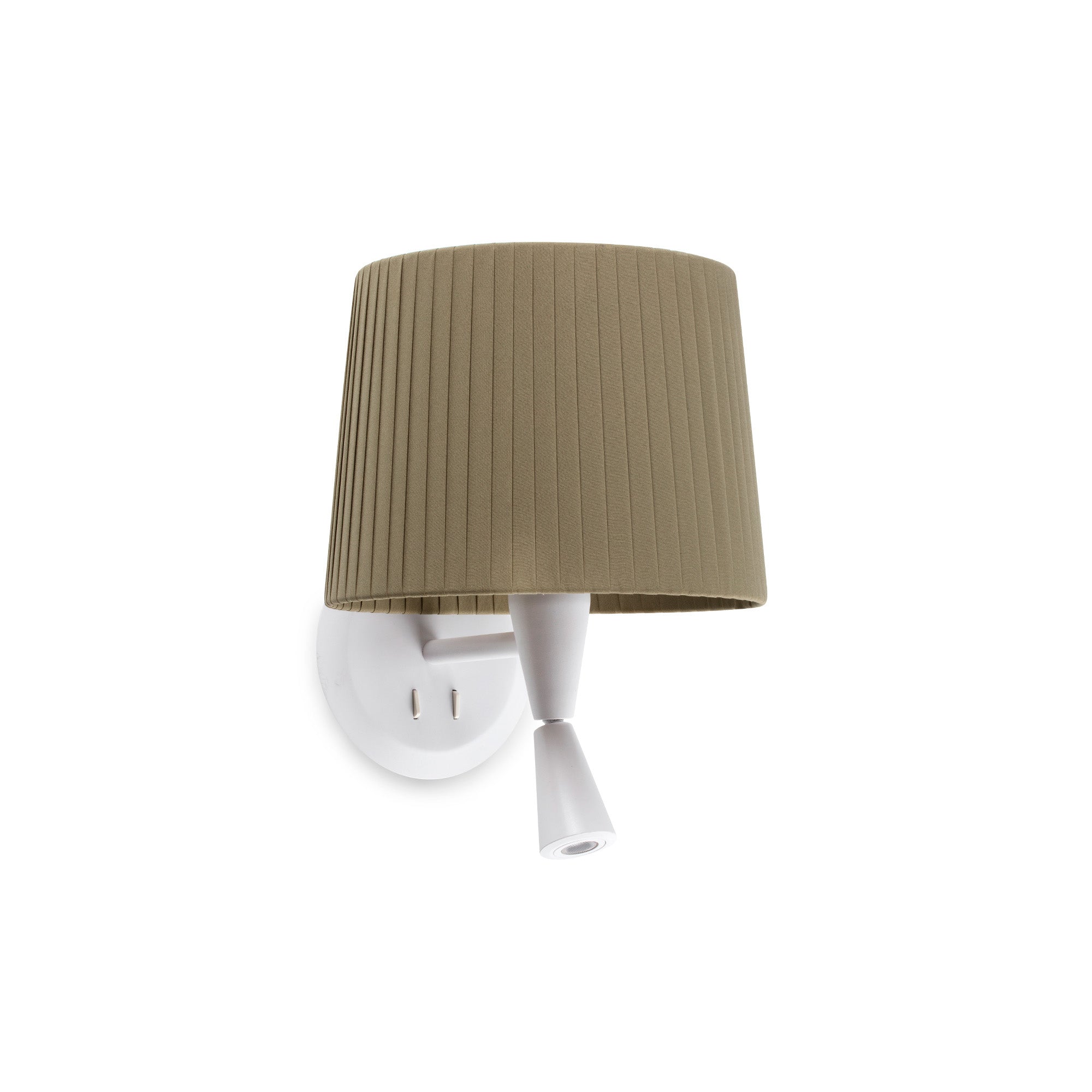 Aplique de pared Samba Lector Faro 64308-37 en blanco y verde, luminaria interior de superficie en acero y textil para lectura en hospitality