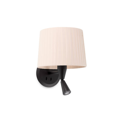 Aplique de pared SAMBA FARO 64309-35 en negro y beige con lector LED, diseño moderno para habitaciones y salas interiores