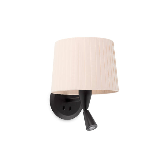 Aplique de pared SAMBA FARO 64309-35 en negro y beige con lector LED, diseño moderno para habitaciones y salas interiores