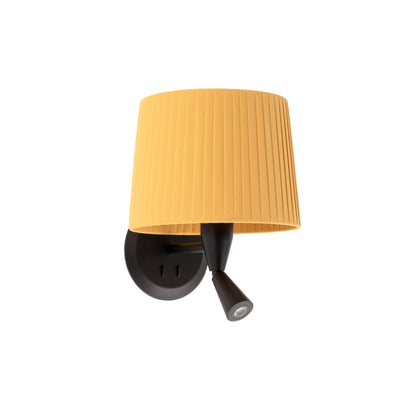 Aplique de pared SAMBA con lector en negro y amarillo FARO modelo 64309-36, luminaria LED de superficie para interior moderno en hogar y hospitality