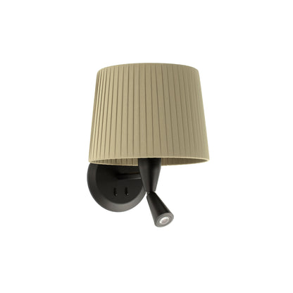 Aplique de pared SAMBA con lector integrado negro mate y verde de FARO, modelo 64309-37, luminaria superficie LED para interior y hospitality