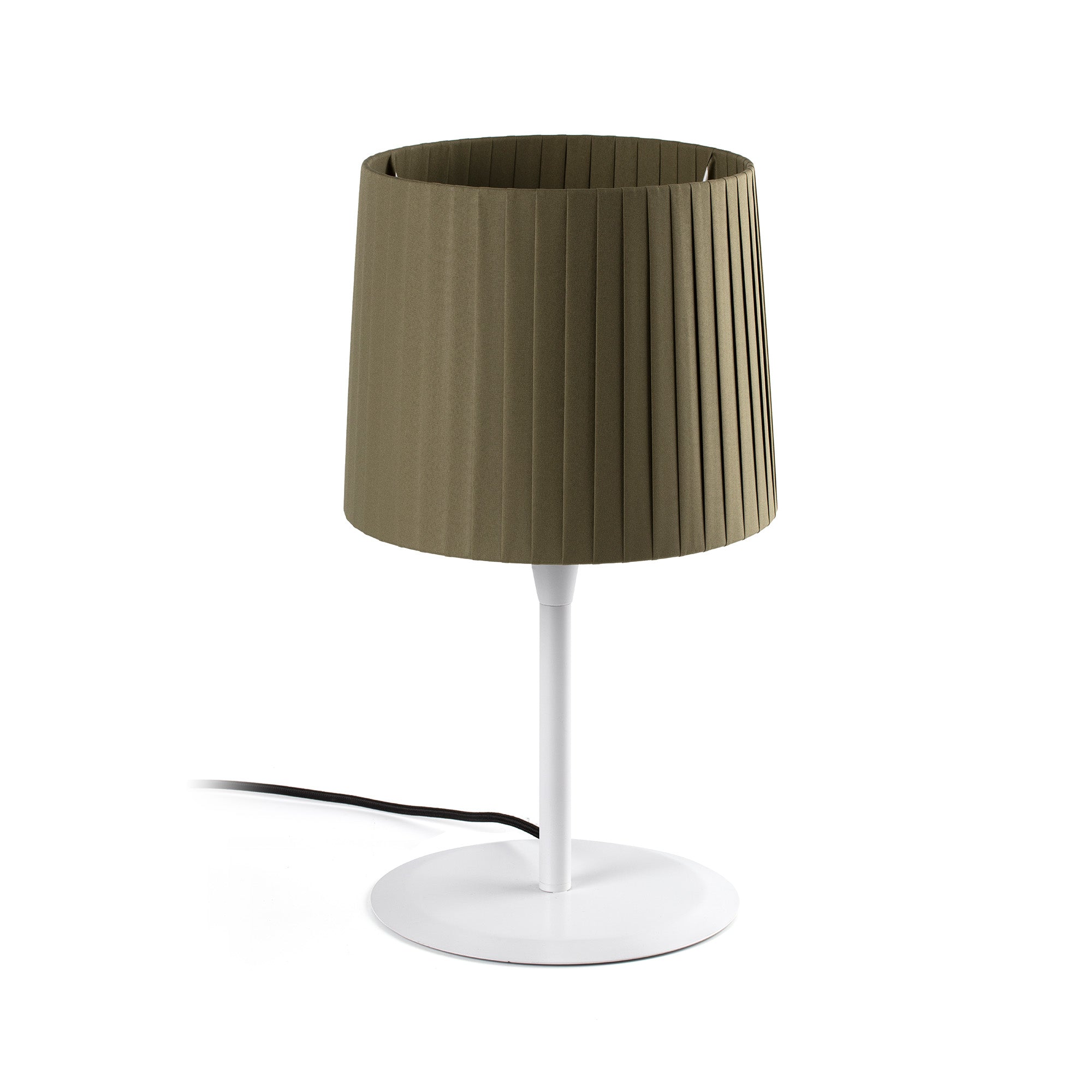 Lámpara de sobremesa SAMBA blanca con encintado verde FARO 64310-40, diseño moderno para iluminación interior en hogar y hospitalidad.