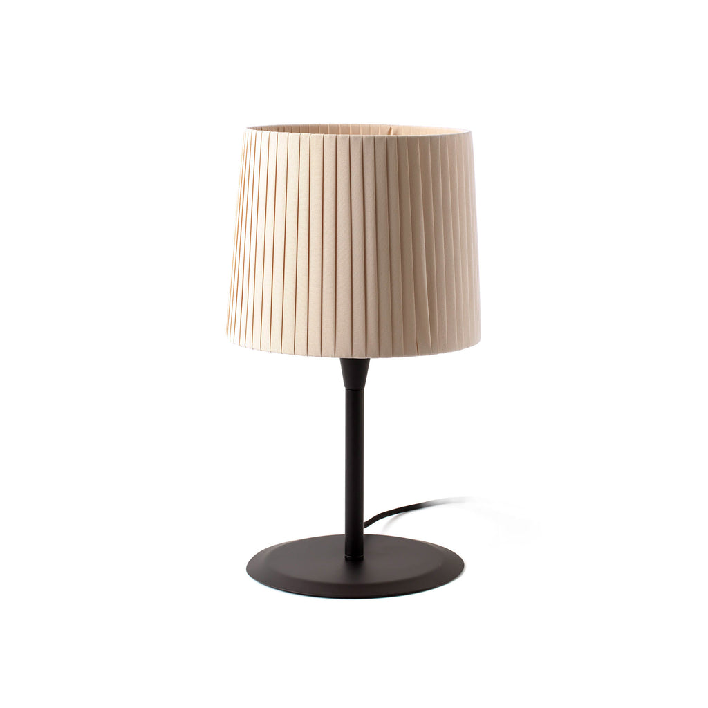 Lámpara de mesa Samba negra y beige mate Faro modelo 64311-38, diseño sobremesa interior en acero y textil para hospitality