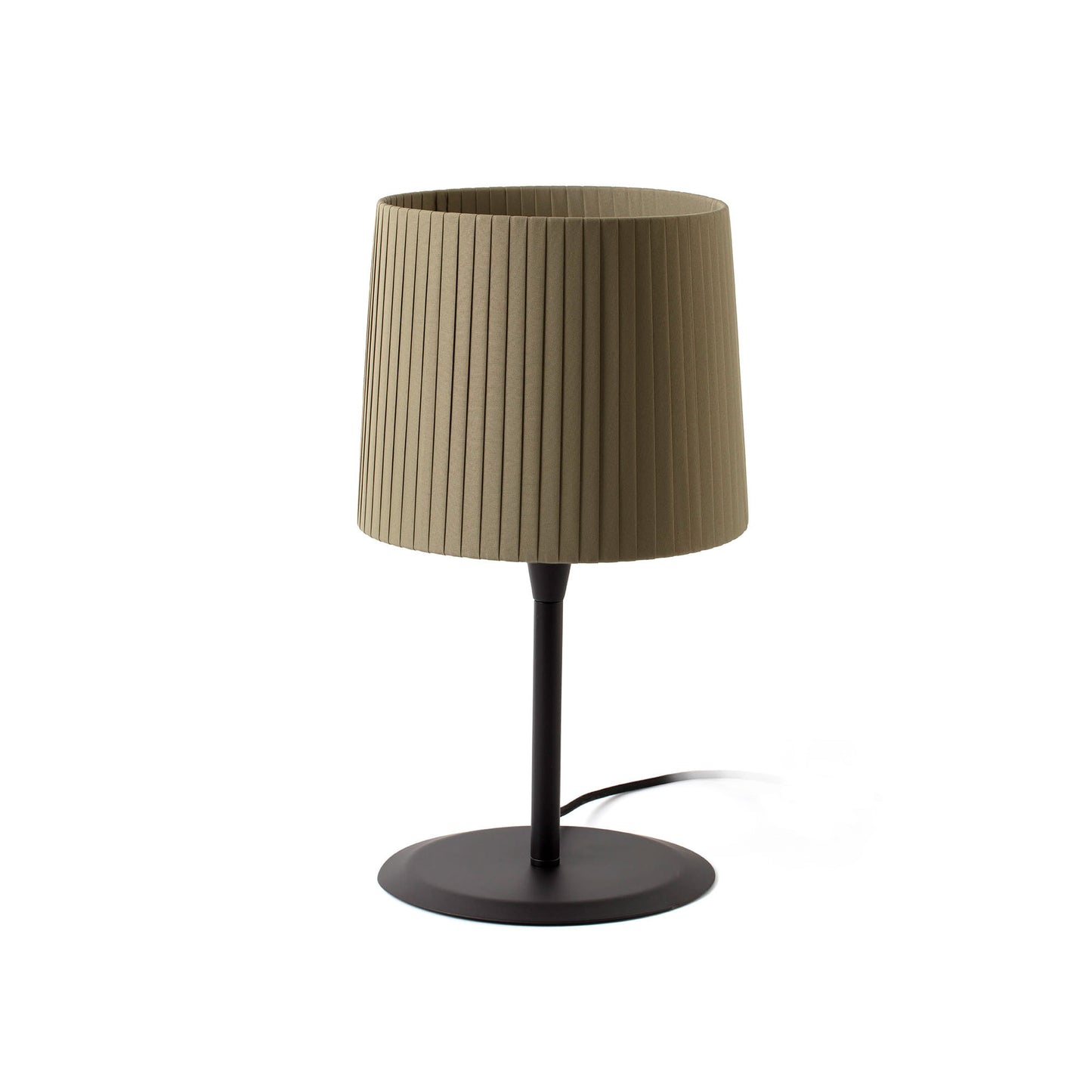 Lámpara de mesa SAMBA sobremesa negra mate con encintado verde textil, modelo FARO 64311-40-US para iluminación interior y hospitality en acero