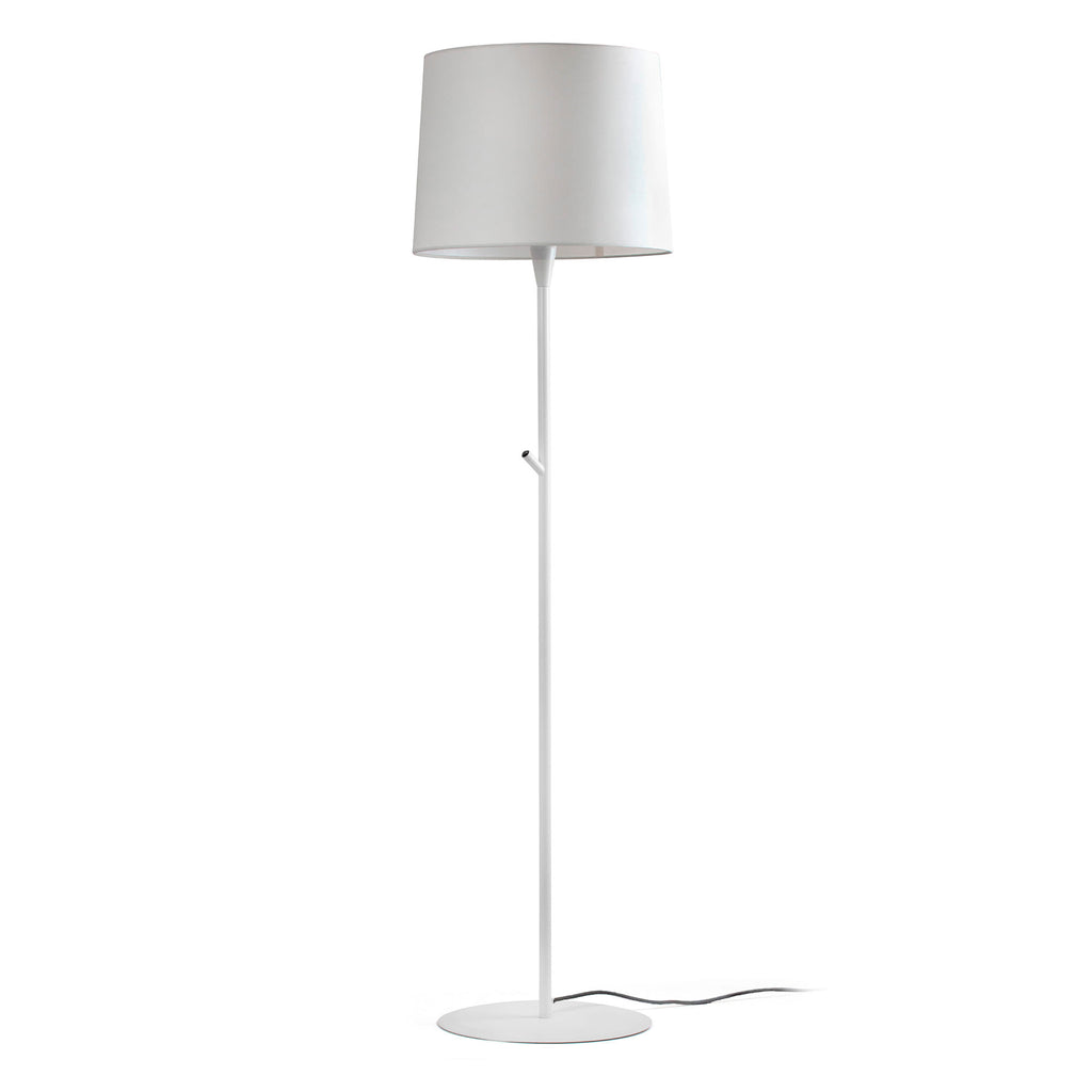 Lámpara de pie CONGA en blanco marfil de FARO, modelo 64312-07, iluminación interior moderna con textil y acero para salas de estar, habitaciones y hospitality