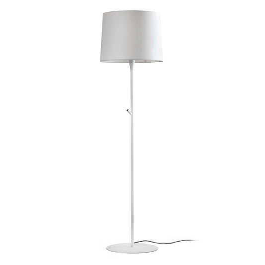 Lámpara de pie CONGA en blanco marfil de FARO, modelo 64312-07, iluminación interior moderna con textil y acero para salas de estar, habitaciones y hospitality