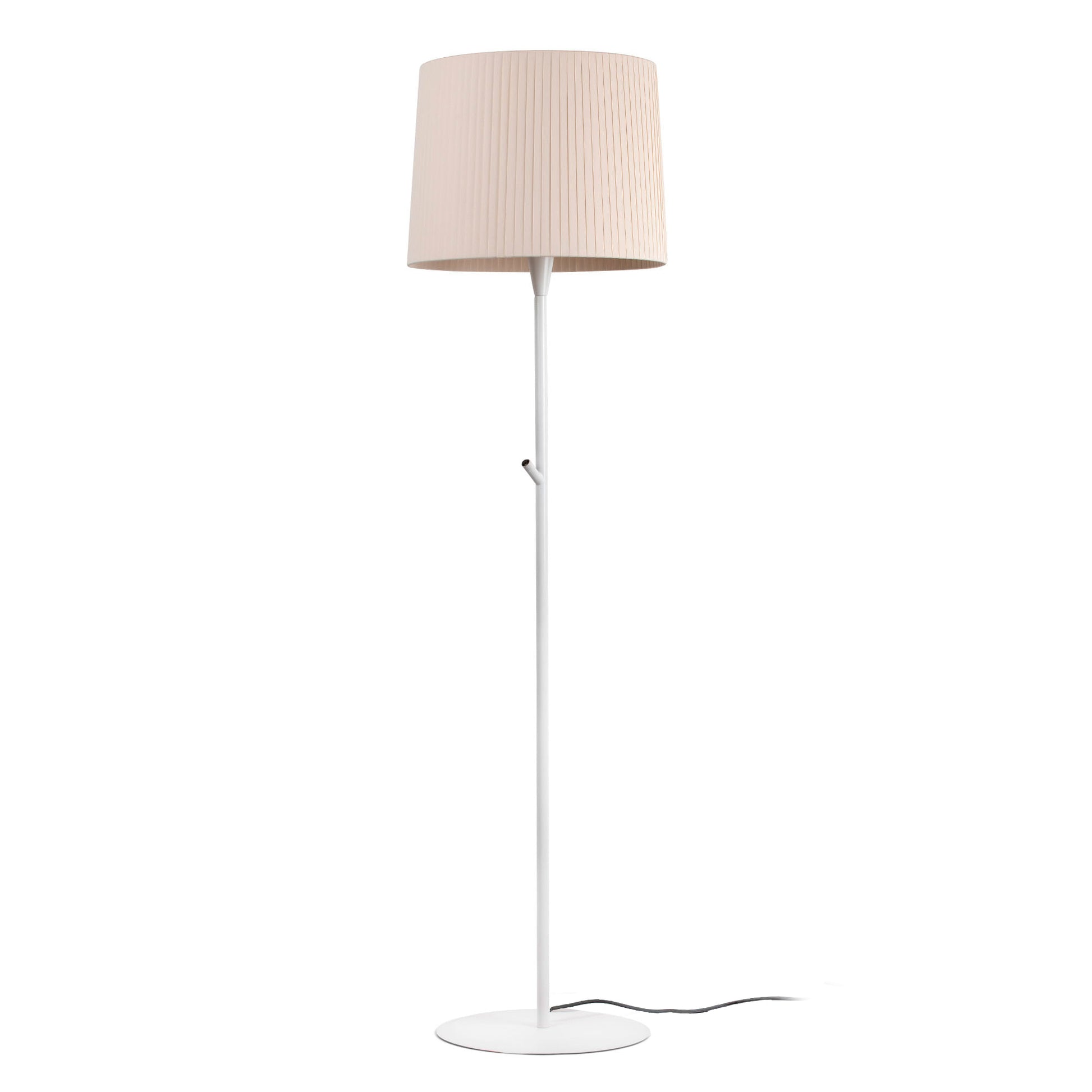 Lámpara de pie SAMBA blanca mate con encintado beige textil de FARO, modelo 64312-41 para iluminación interior en acero y hospitality