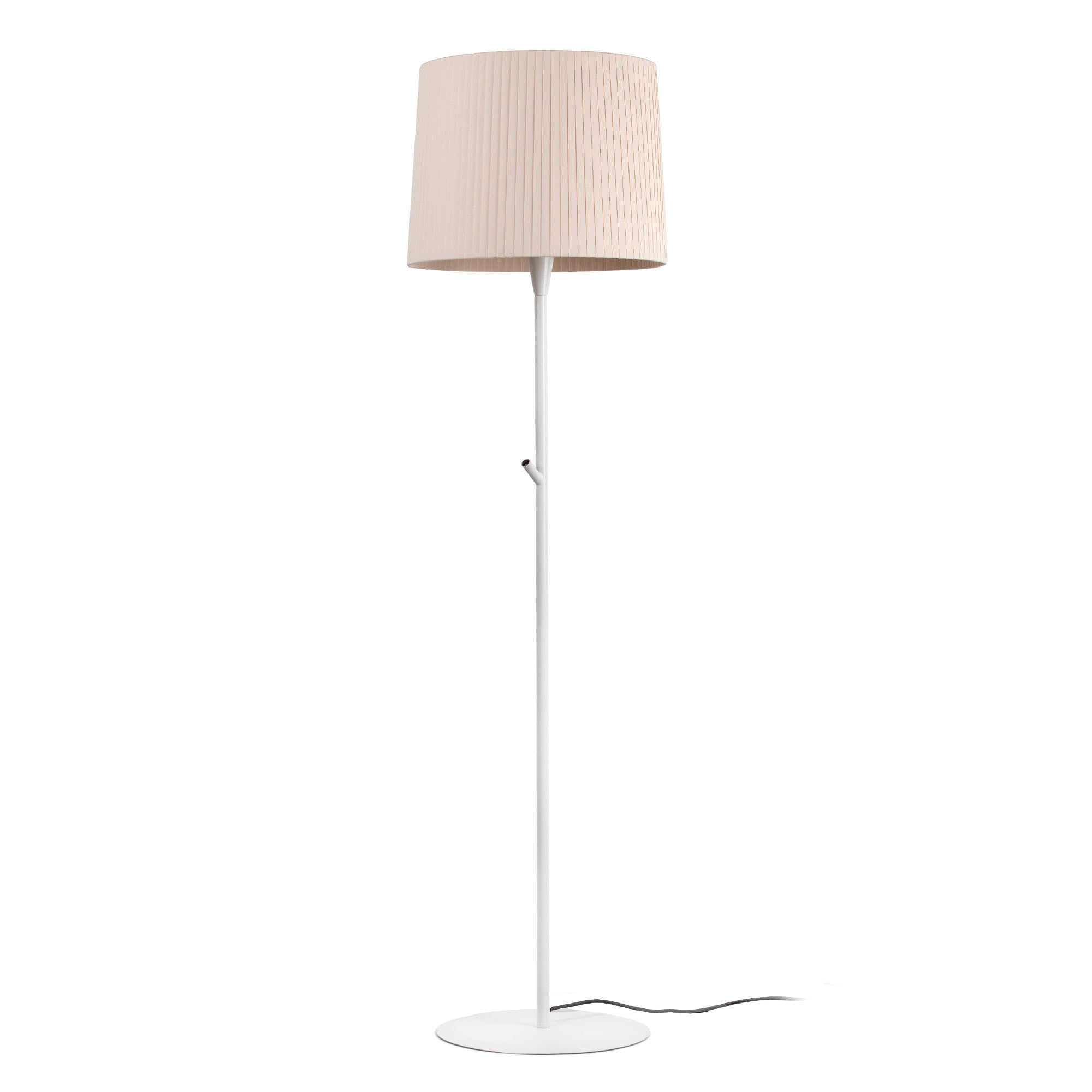Lámpara de pie SAMBA blanca mate con encintado beige textil de FARO, modelo 64312-41 para iluminación interior en acero y hospitality