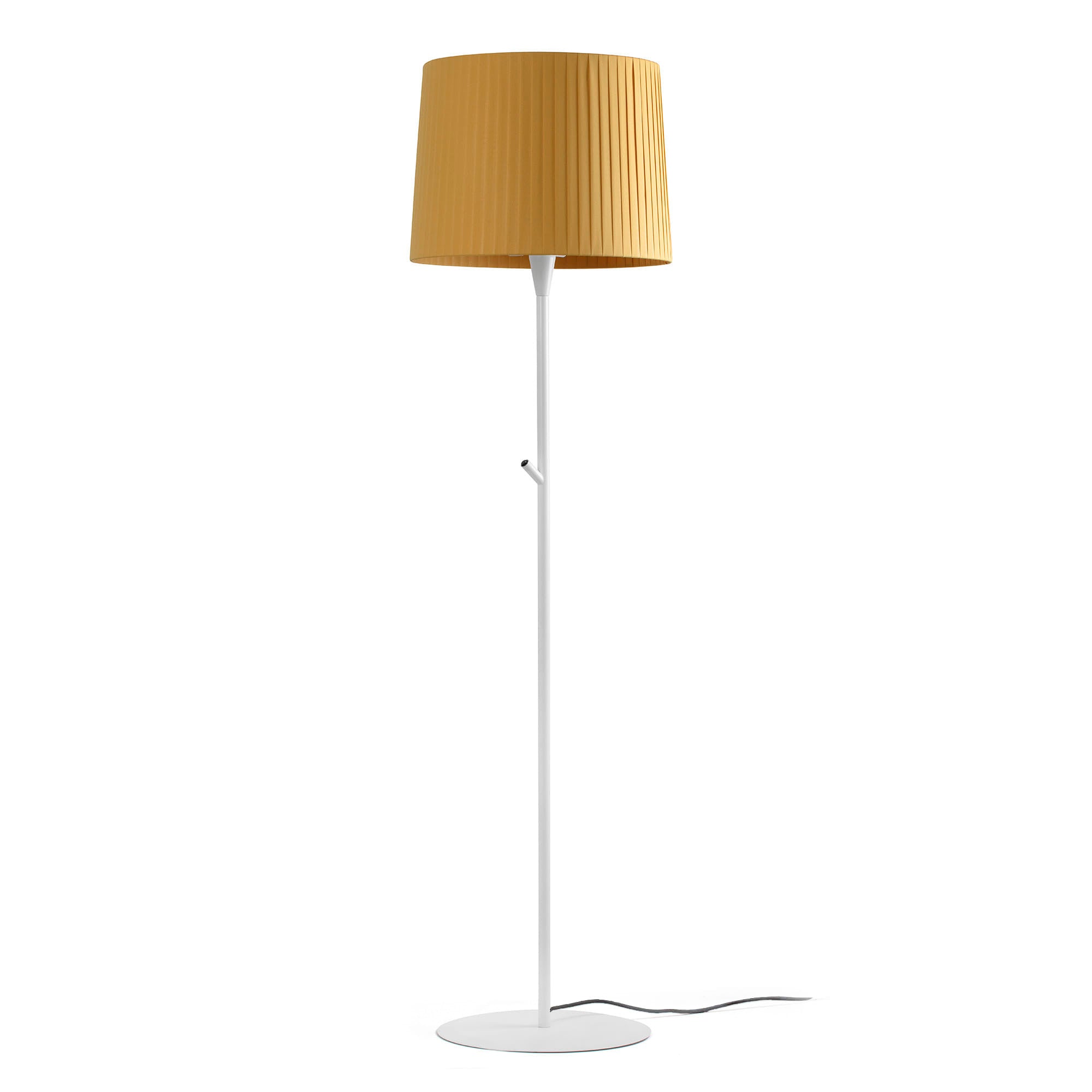 Lámpara de pie SAMBA blanca con encintado amarillo FARO 64312-42, diseño interior en acero y textil para salas de estar e iluminación hospitality