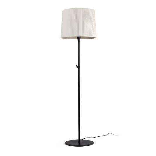 Lámpara de pie SAMBA negra con encintado beige de FARO, modelo 64313-41, iluminación interior moderna en acero textil para hogar y hospitality