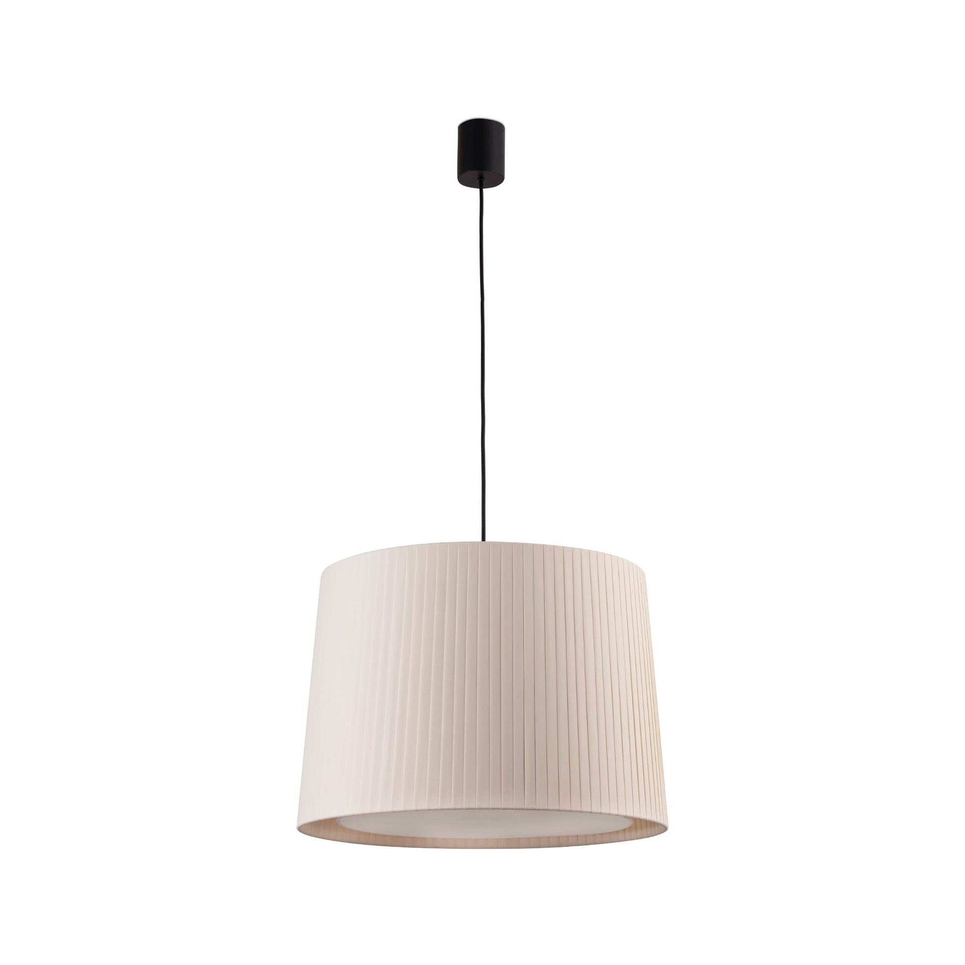 Lámpara colgante SAMBA de FARO en negro y beige encintado, modelo 64315-44, diseño en textil y acero para iluminación interior en hogar y hospitality.