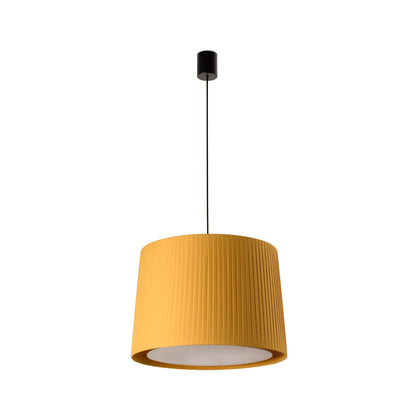Lámpara colgante SAMBA negra con encintado amarillo de FARO, modelo 64315-45, suspensión de acero textil para iluminación LED en salas de estar, habitaciones e interior hospitality
