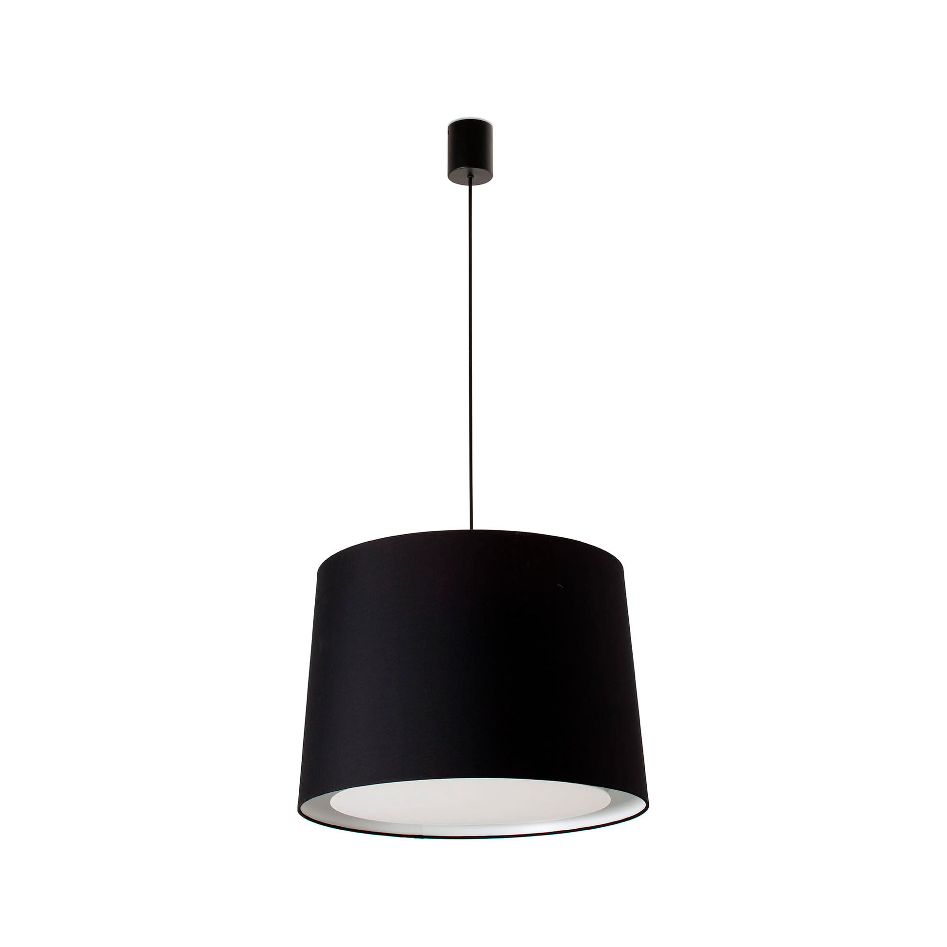 Lámpara colgante CONGA Simple negra de FARO (modelo 64315-56) en acero y textil, iluminación interior para salas de estar, habitaciones y hospitality