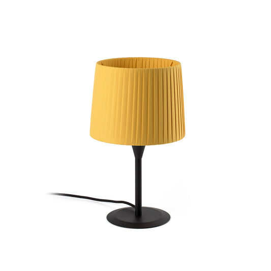 Lámpara de sobremesa SAMBA S Mini de FARO en negro con encintado amarillo, diseño moderno para interior y hospitality, bombilla E27 LED, modelo 64317-36 de Faro Lab