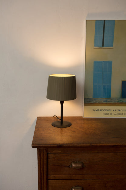 Lámpara de mesa SAMBA S Mini en negro mate con encintado verde de FARO (64317-37), luminaria de superficie para sobremesa en ambiente interior de hospitality y iluminación acogedora