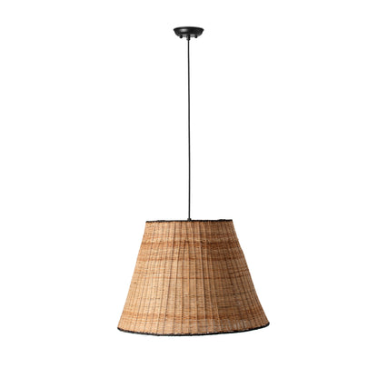 Lámpara colgante SUMBA de FARO en negro y ratán natural, iluminación suspensión para interior, hogar y hospitality - modelo 65134-72