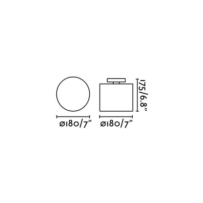 Medidas del plafón JANET en oro y blanco de FARO modelo 65137, luminaria contemporánea de acero para iluminación interior en techo