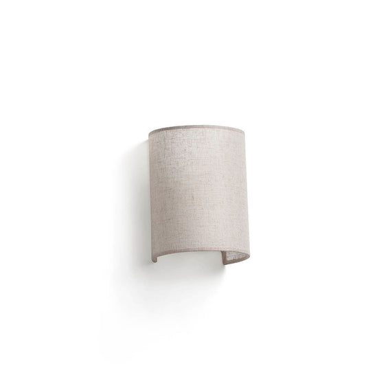 Luminaria aplique OTTON R redonda en lino beige para pared interior, modelo FARO 66400-101, iluminación decorativa hogar